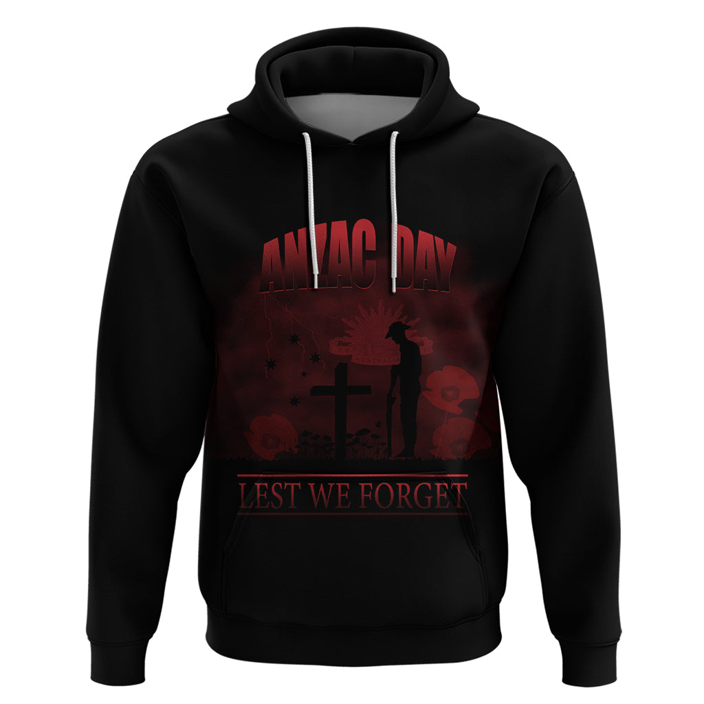 Australia Anzac Hoodie - Lest We Forget 2D Style (Red) - Vibe Hoodie Shop