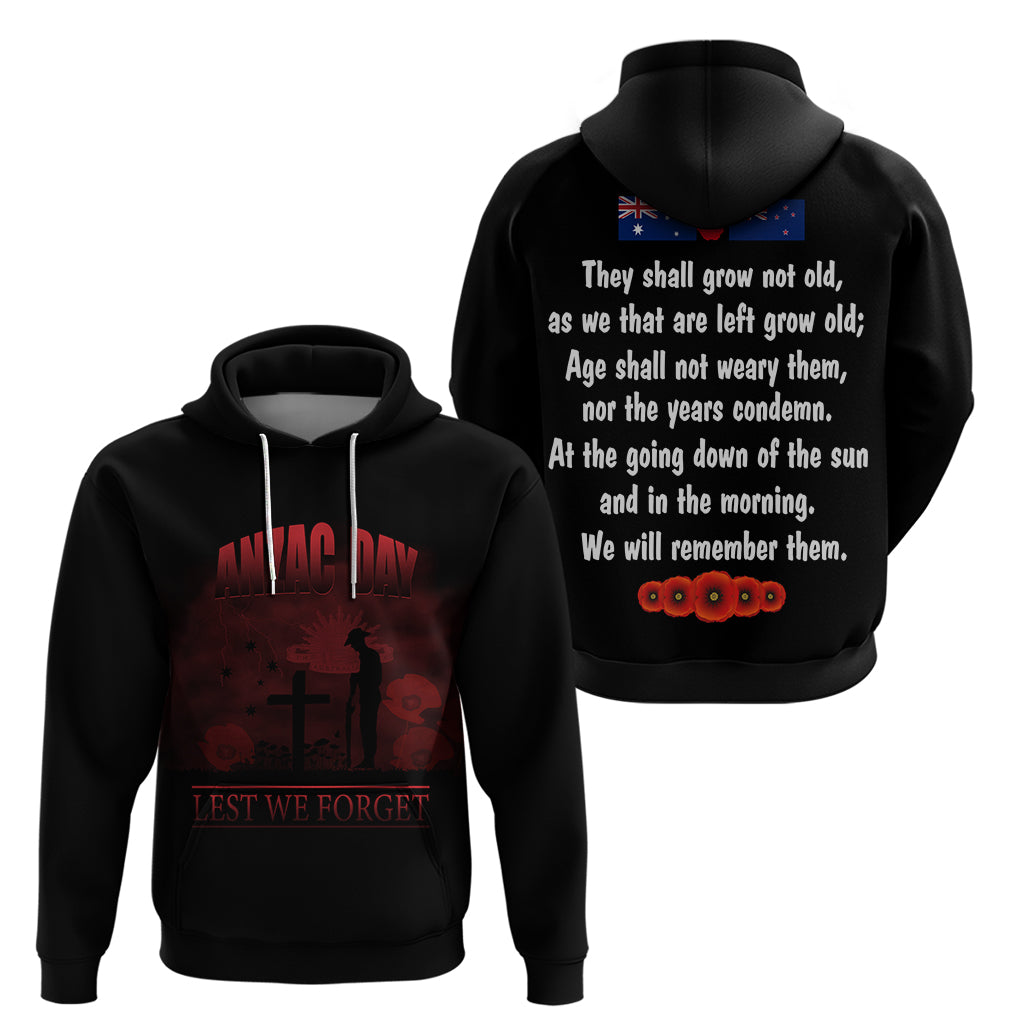 Australia Anzac Hoodie - Lest We Forget 2D Style (Red) - Vibe Hoodie Shop