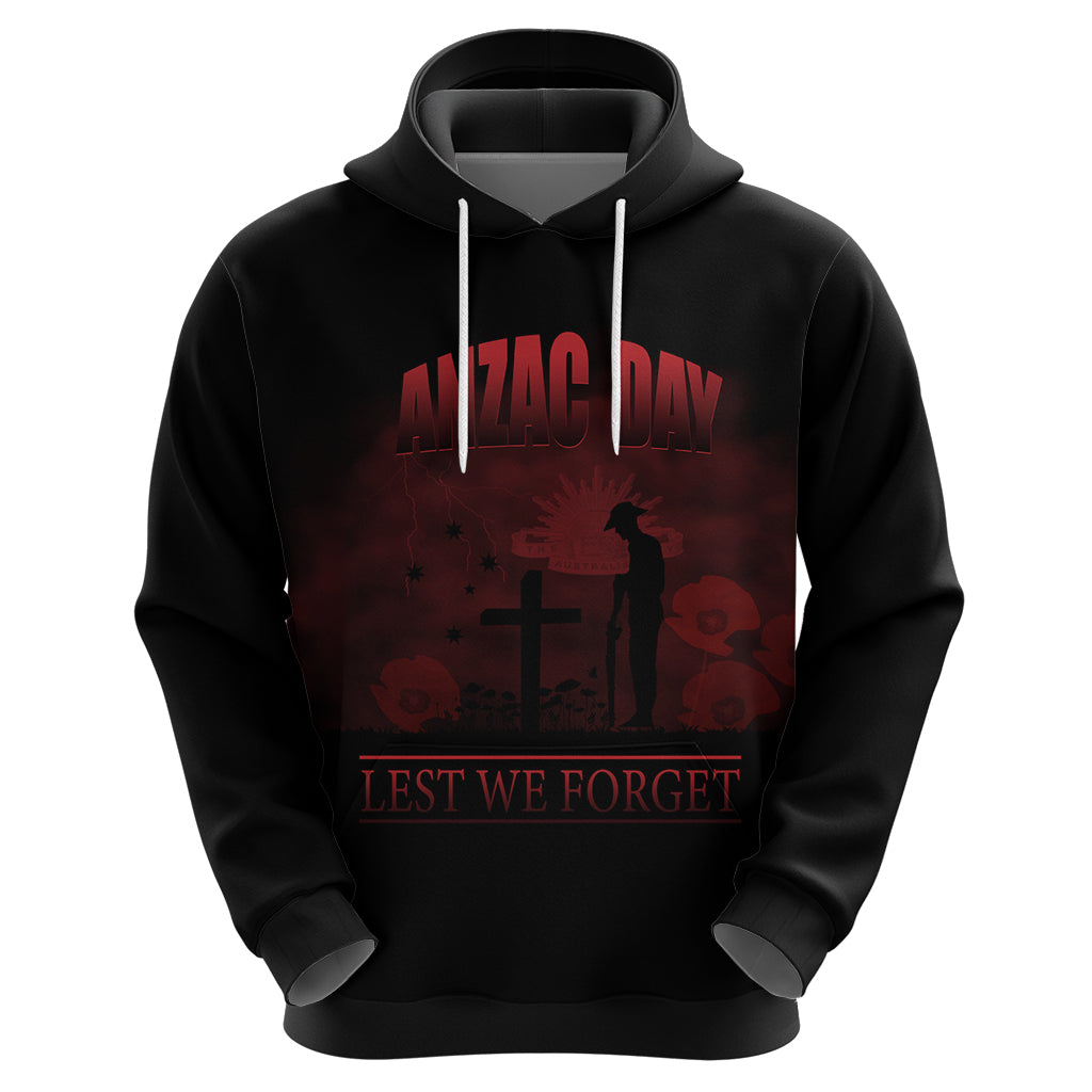 Australia Anzac Hoodie - Lest We Forget 2D Style (Red) - Vibe Hoodie Shop