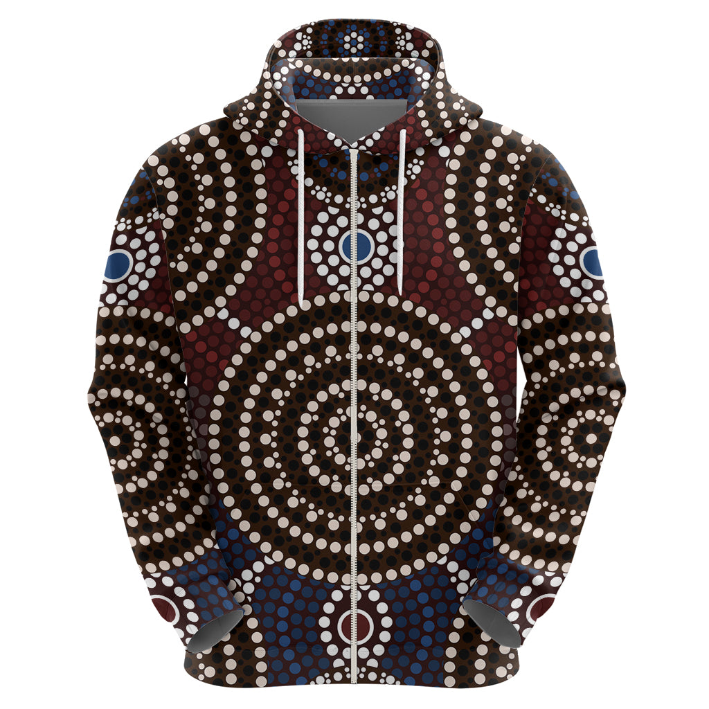 Aboriginal Hoodie, Circle Dot Painting - Vibe Hoodie Shop