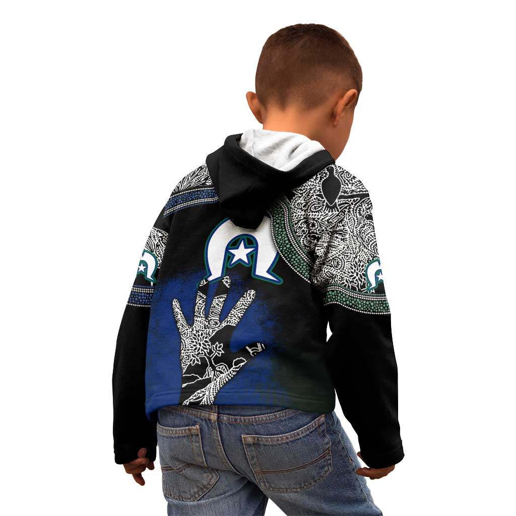 Black And White Aboriginal - Torres Strait Islanders Flag Kid Hoodie - Vibe Hoodie Shop