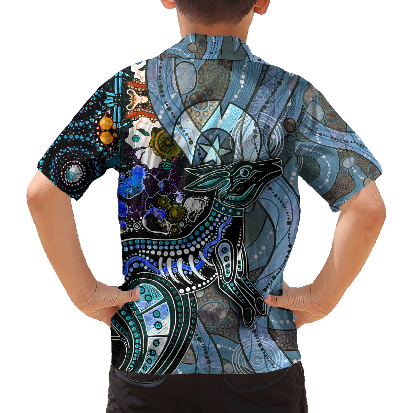 Kangaroo Aboriginal Pattern Dot Art Hawaiian Shirt - Vibe Hoodie Shop