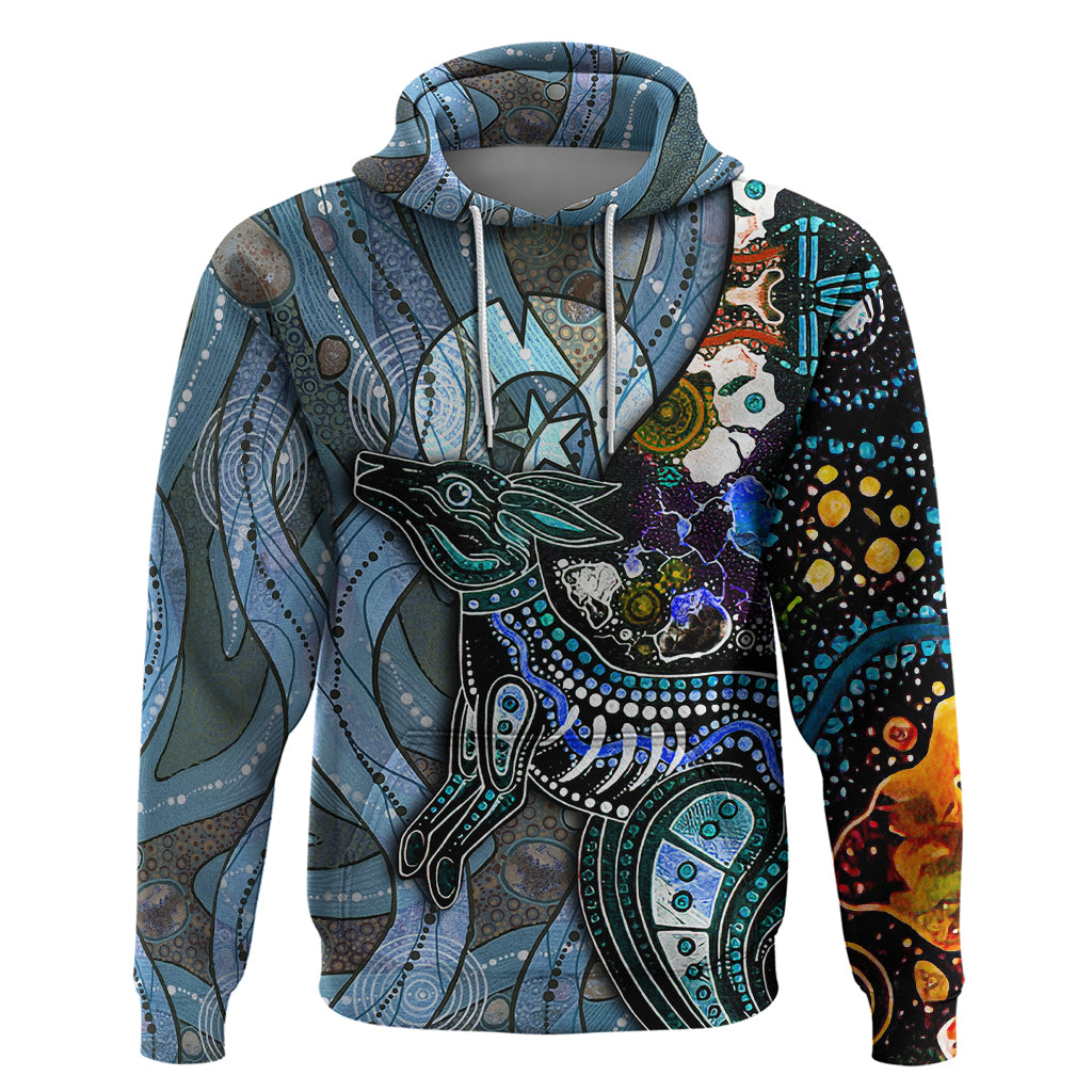 Kangaroo Aboriginal Pattern Dot Art Hoodie - Vibe Hoodie Shop