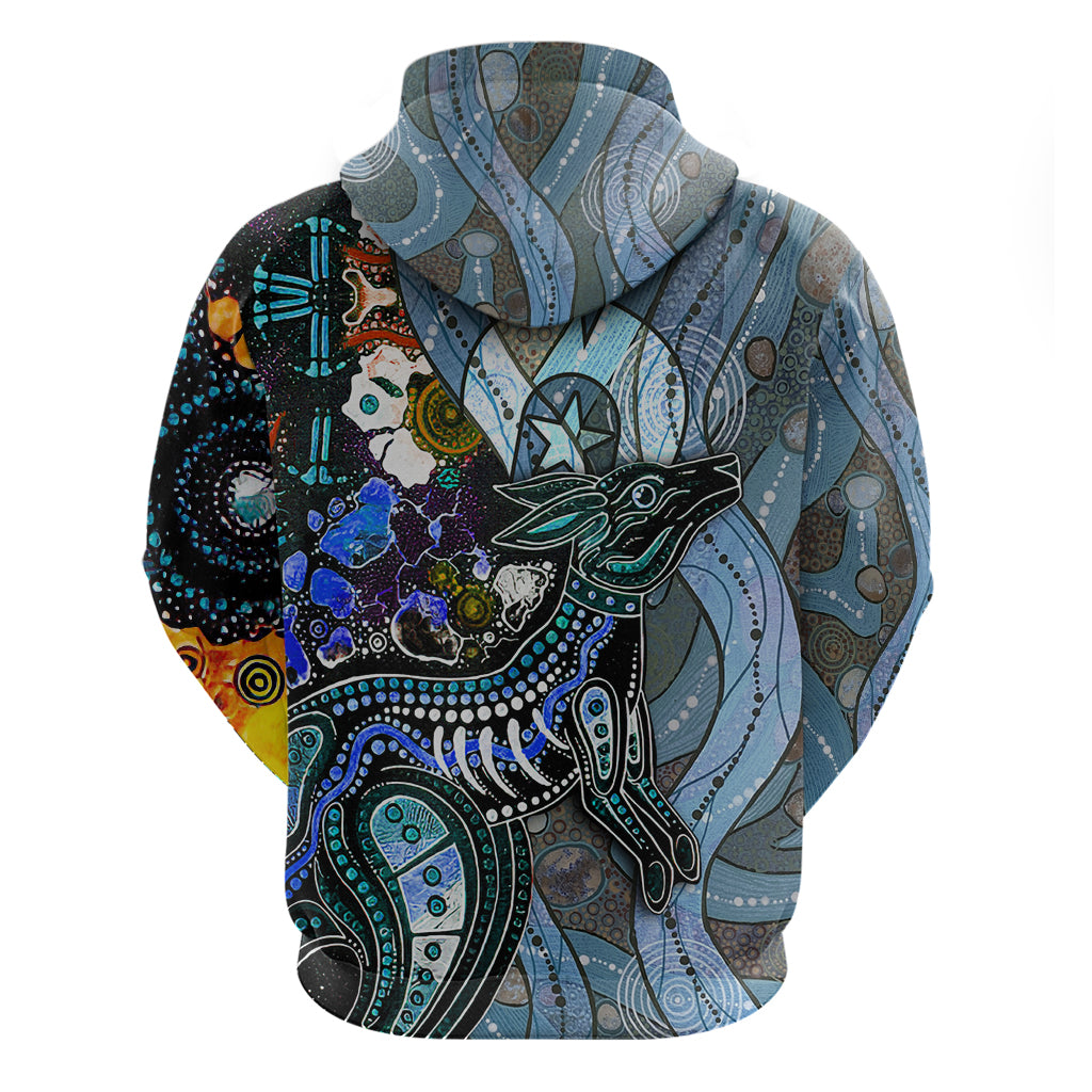 Kangaroo Aboriginal Pattern Dot Art Hoodie - Vibe Hoodie Shop