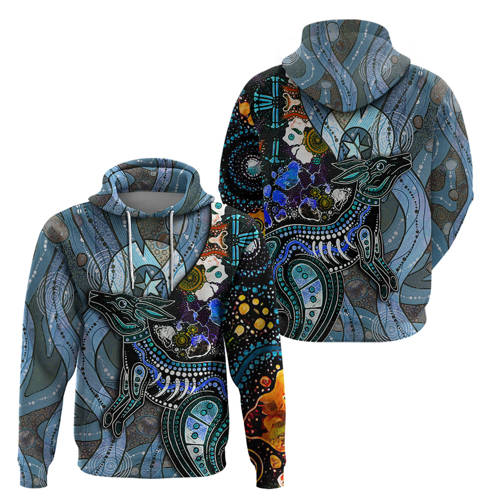 Kangaroo Aboriginal Pattern Dot Art Hoodie - Vibe Hoodie Shop