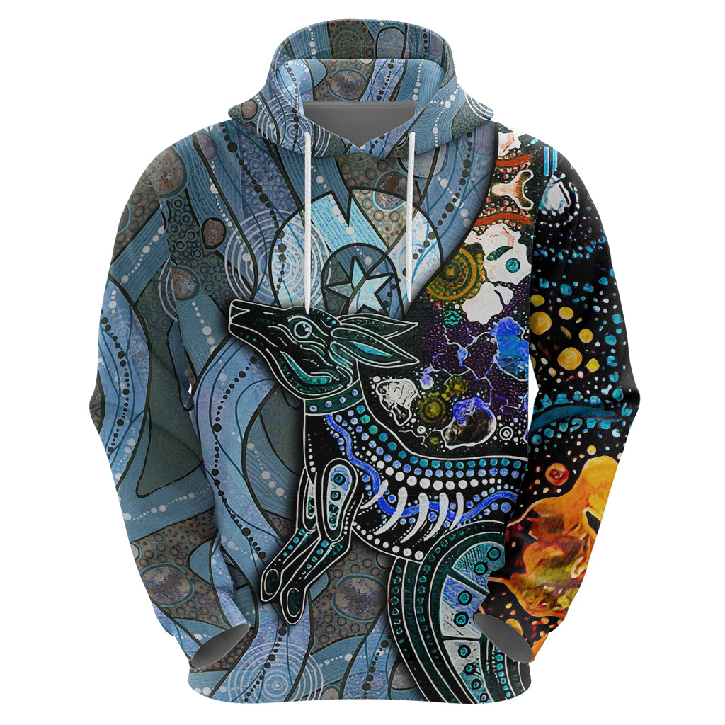 Kangaroo Aboriginal Pattern Dot Art Hoodie - Vibe Hoodie Shop