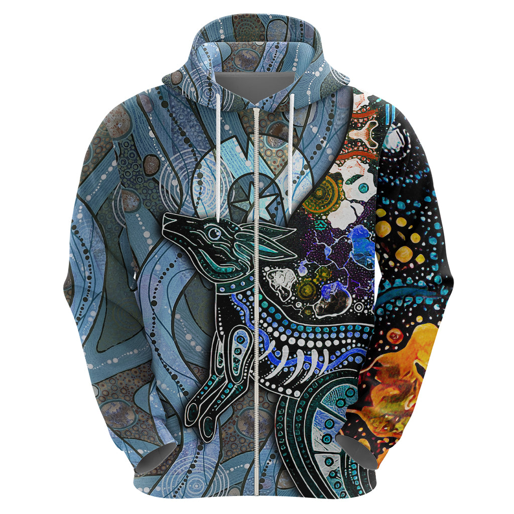 Kangaroo Aboriginal Pattern Dot Art Hoodie - Vibe Hoodie Shop