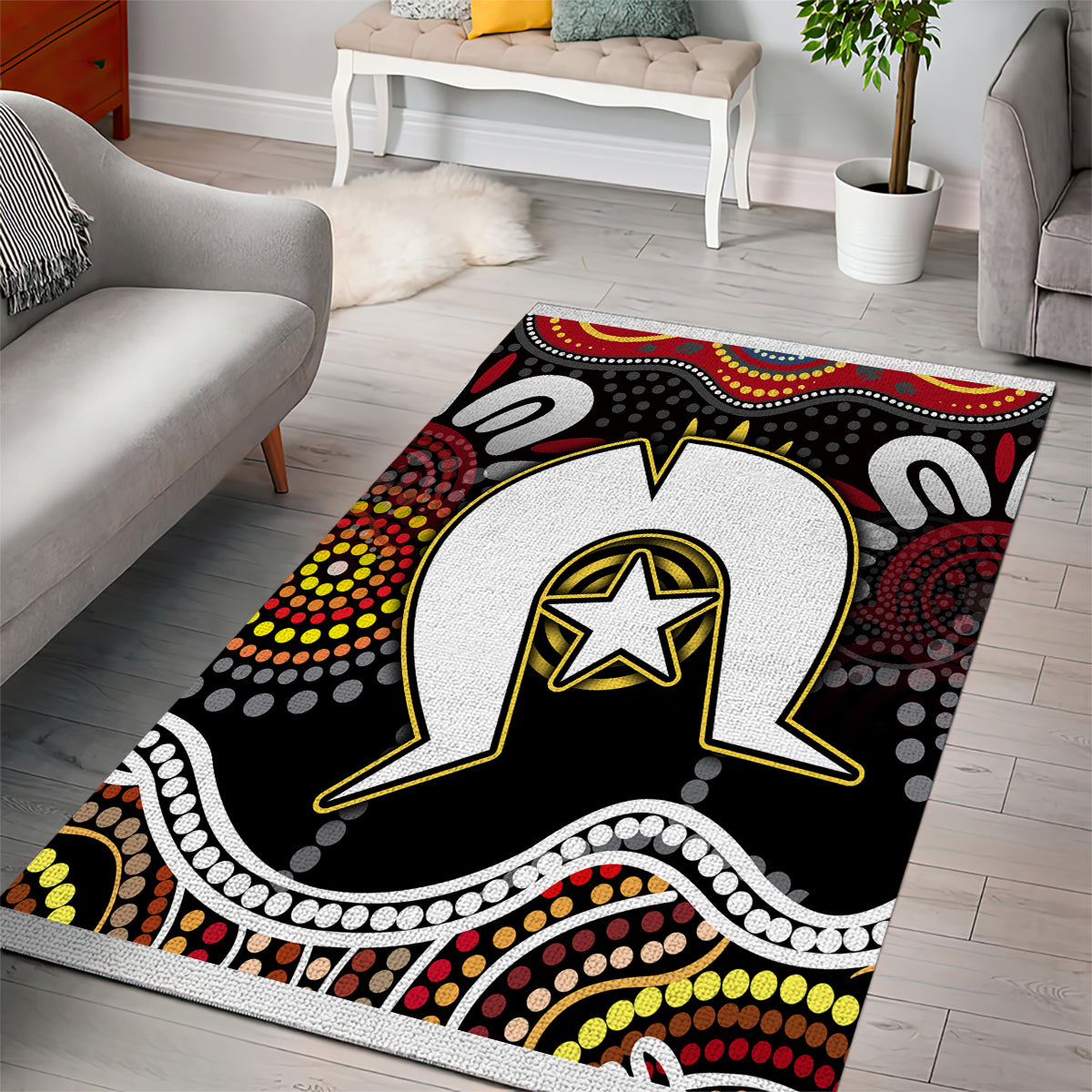 Torest Trait Islands Mix Aboriginal Pattern Area Rug - Vibe Hoodie Shop