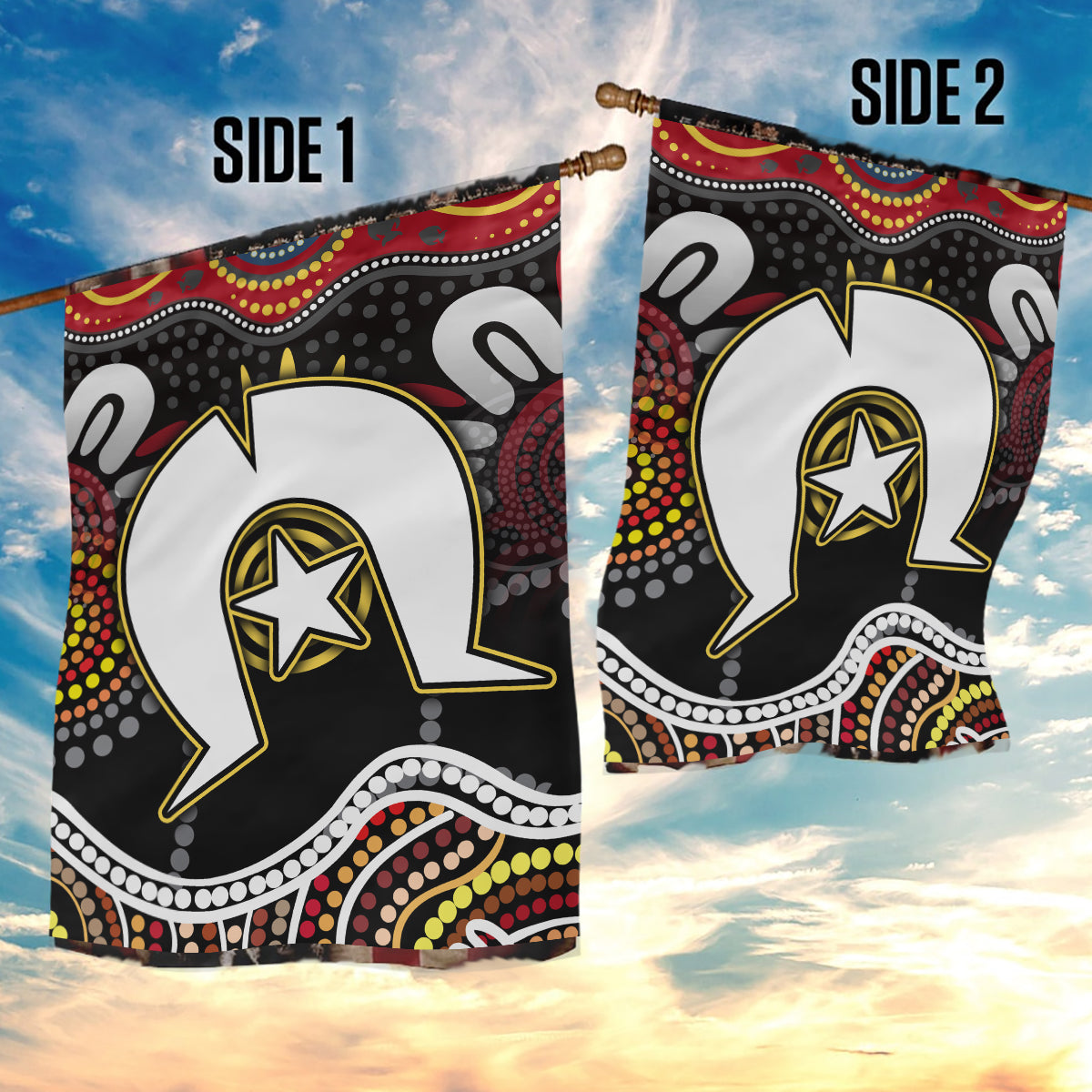 Torest Trait Islands Mix Aboriginal Pattern Garden Flag - Vibe Hoodie Shop