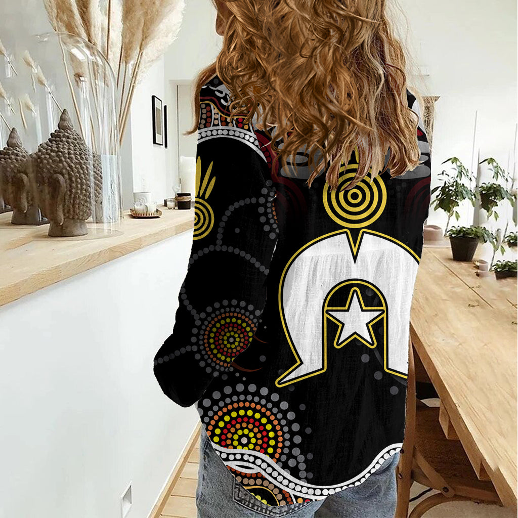 Torest Trait Islands Mix Aboriginal Pattern Women Casual Shirt - Vibe Hoodie Shop