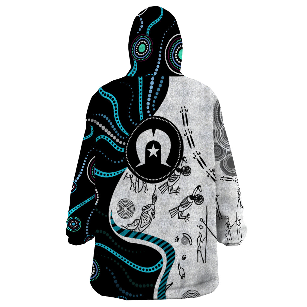 Aboriginal Pattern Torest  Strait Island Wearable Blanket Hoodie - Vibe Hoodie Shop