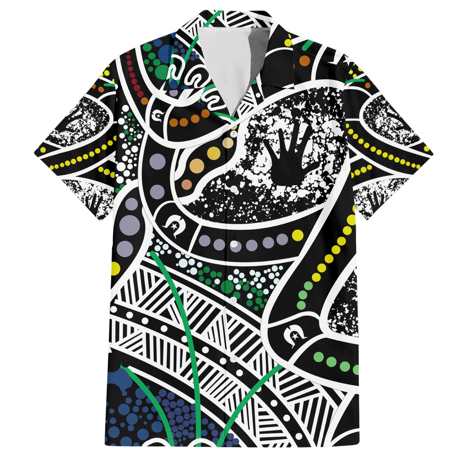 Aboriginal Lizzard Pattern Dot Art Hawaiian Shirt - Vibe Hoodie Shop