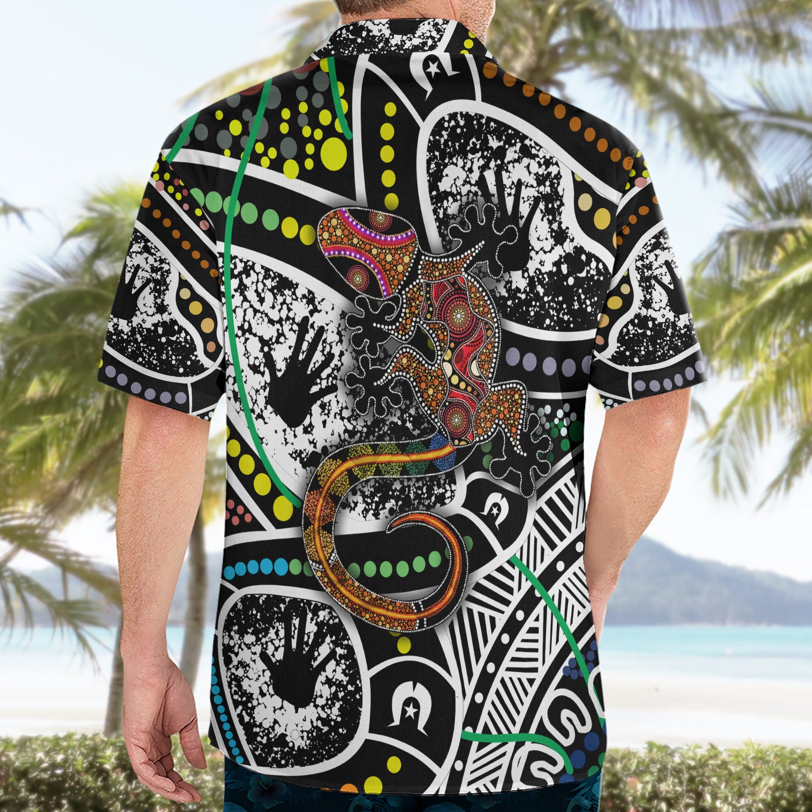 Aboriginal Lizzard Pattern Dot Art Hawaiian Shirt - Vibe Hoodie Shop