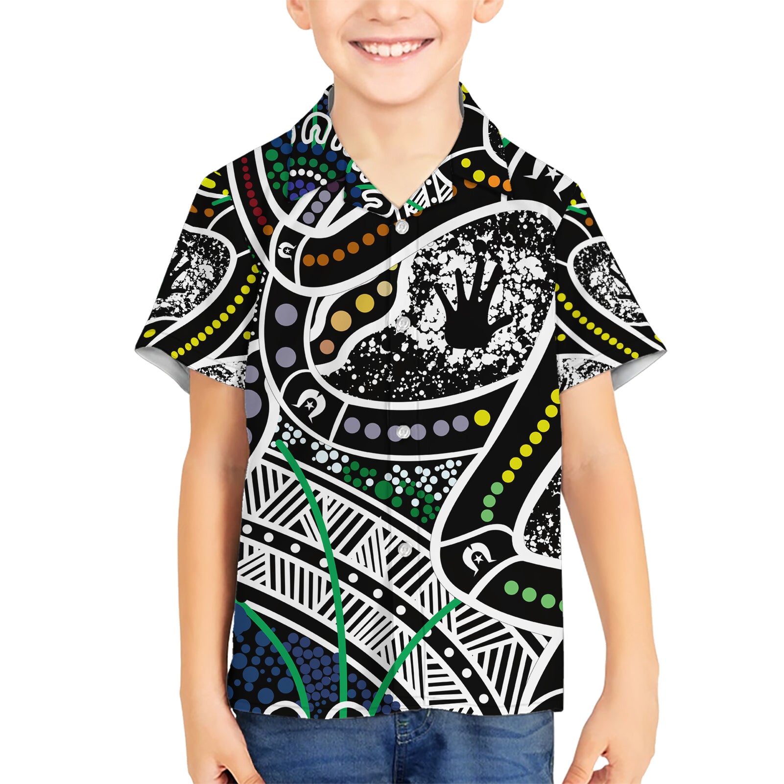Aboriginal Lizzard Pattern Dot Art Hawaiian Shirt - Vibe Hoodie Shop