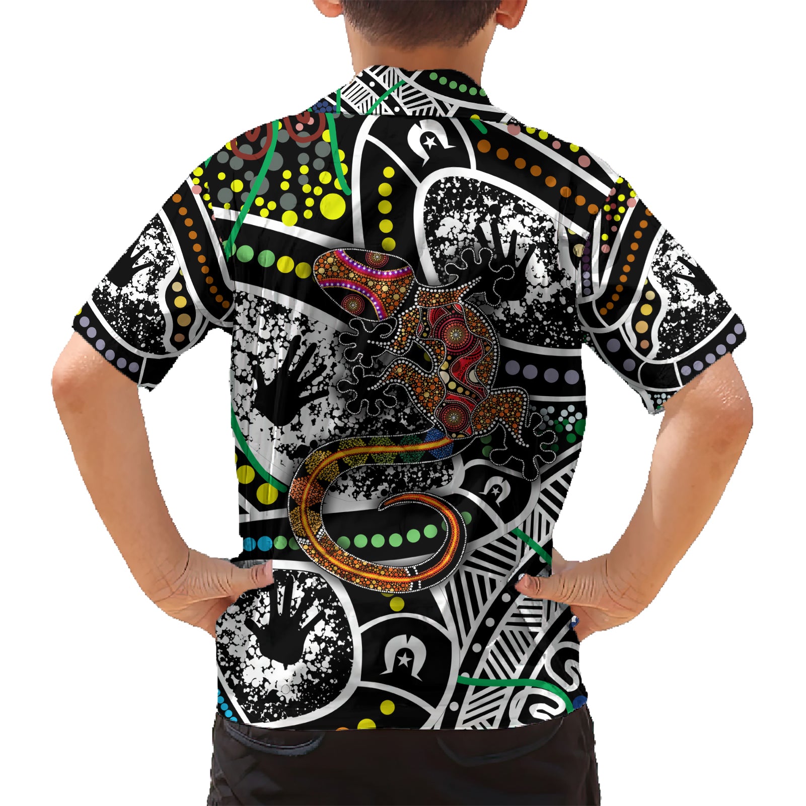 Aboriginal Lizzard Pattern Dot Art Hawaiian Shirt - Vibe Hoodie Shop