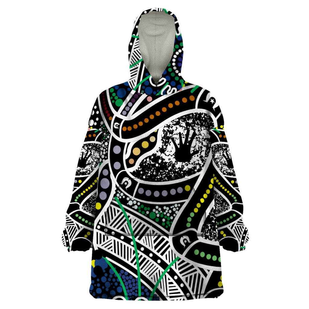 Aboriginal Lizzard Pattern Dot Art Wearable Blanket Hoodie - Vibe Hoodie Shop