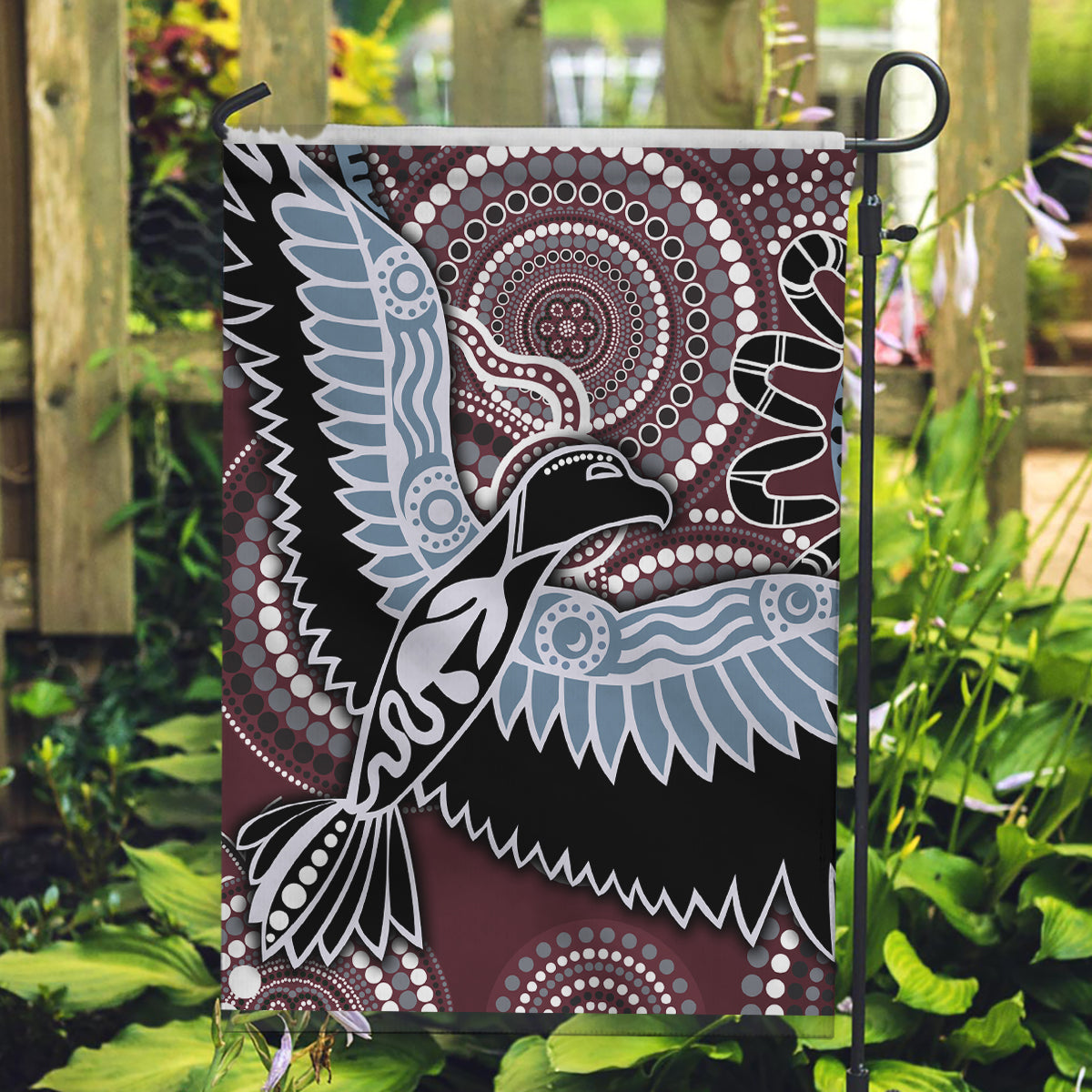 Aboriginal Pattern Bird Garden Flag - Vibe Hoodie Shop