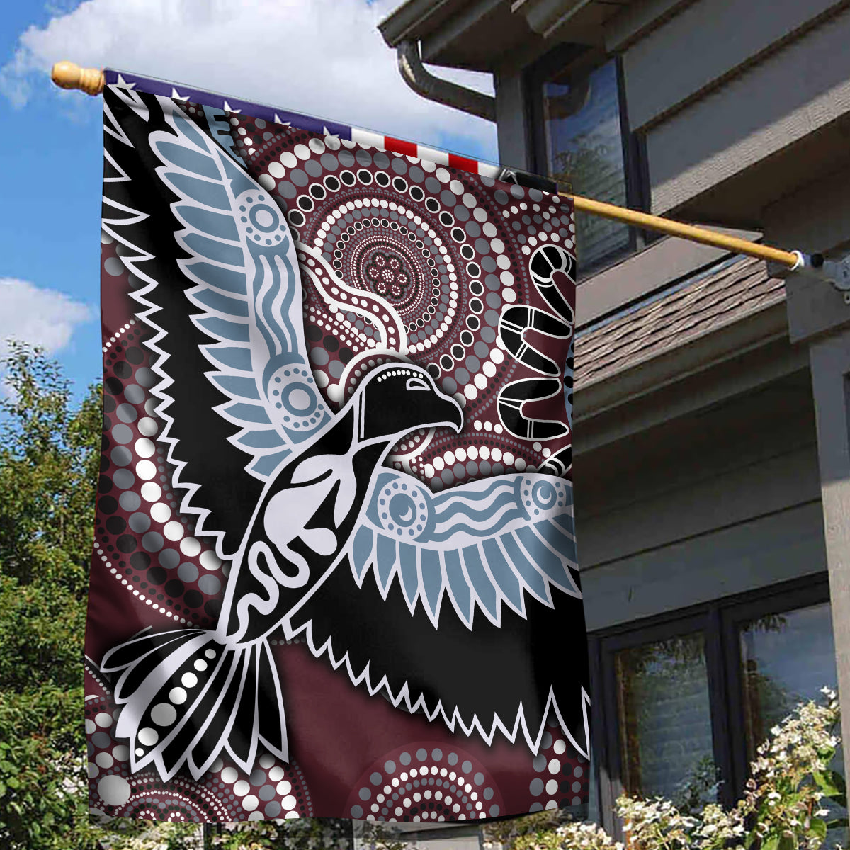 Aboriginal Pattern Bird Garden Flag - Vibe Hoodie Shop