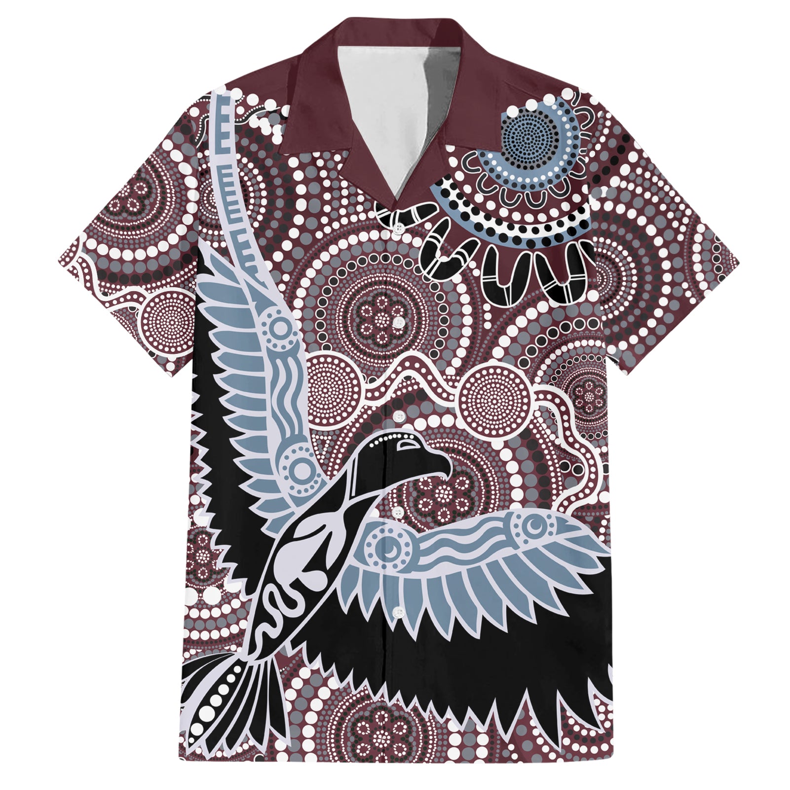 Aboriginal Pattern Bird Hawaiian Shirt - Vibe Hoodie Shop