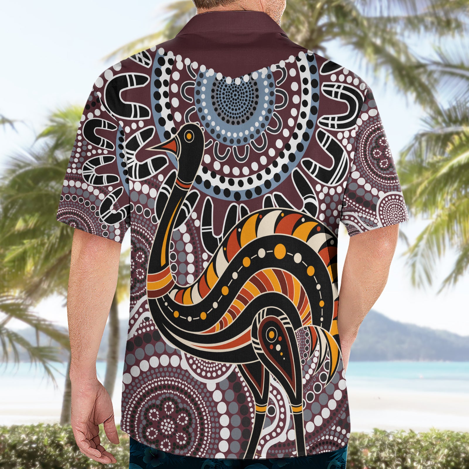 Aboriginal Pattern Bird Hawaiian Shirt - Vibe Hoodie Shop