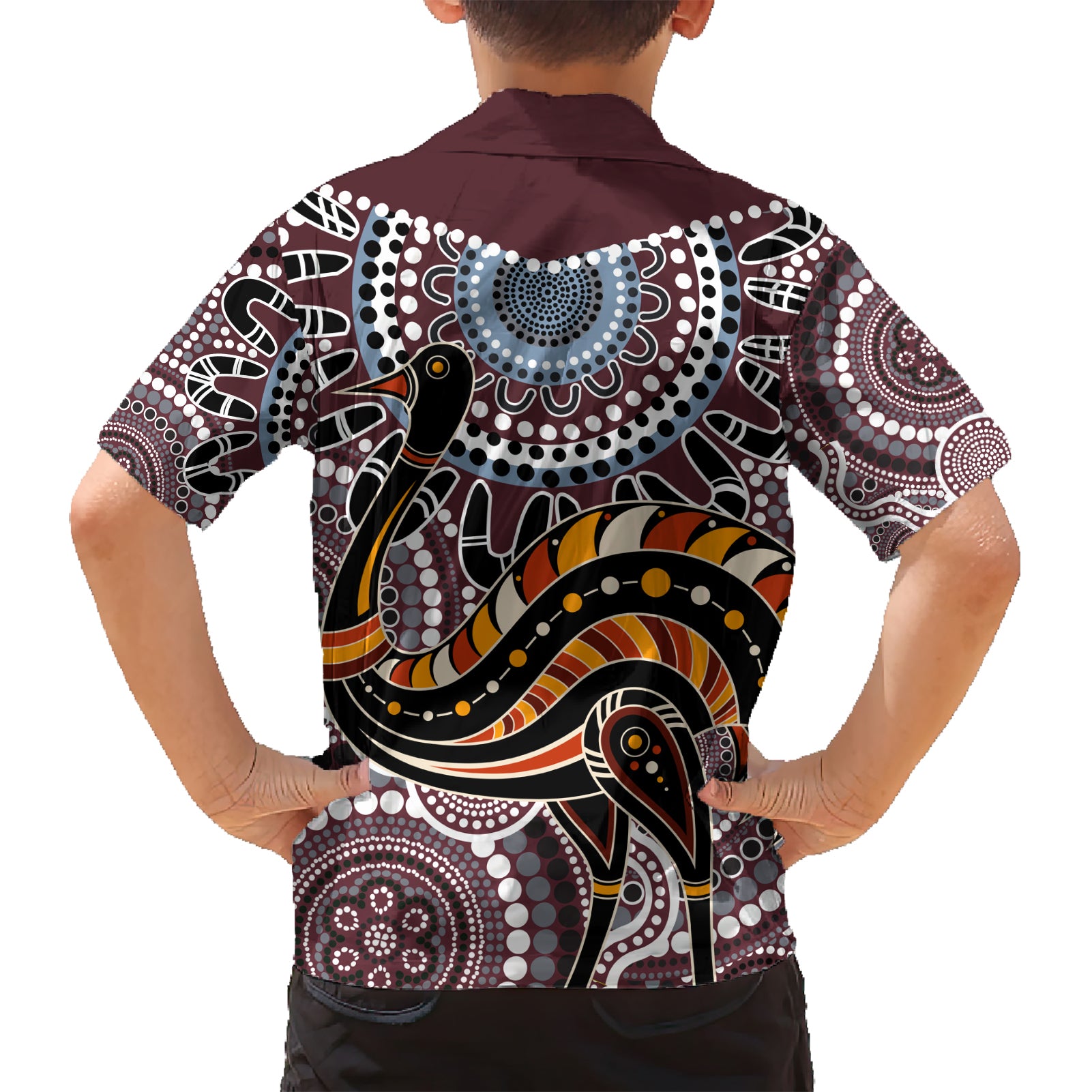 Aboriginal Pattern Bird Hawaiian Shirt - Vibe Hoodie Shop