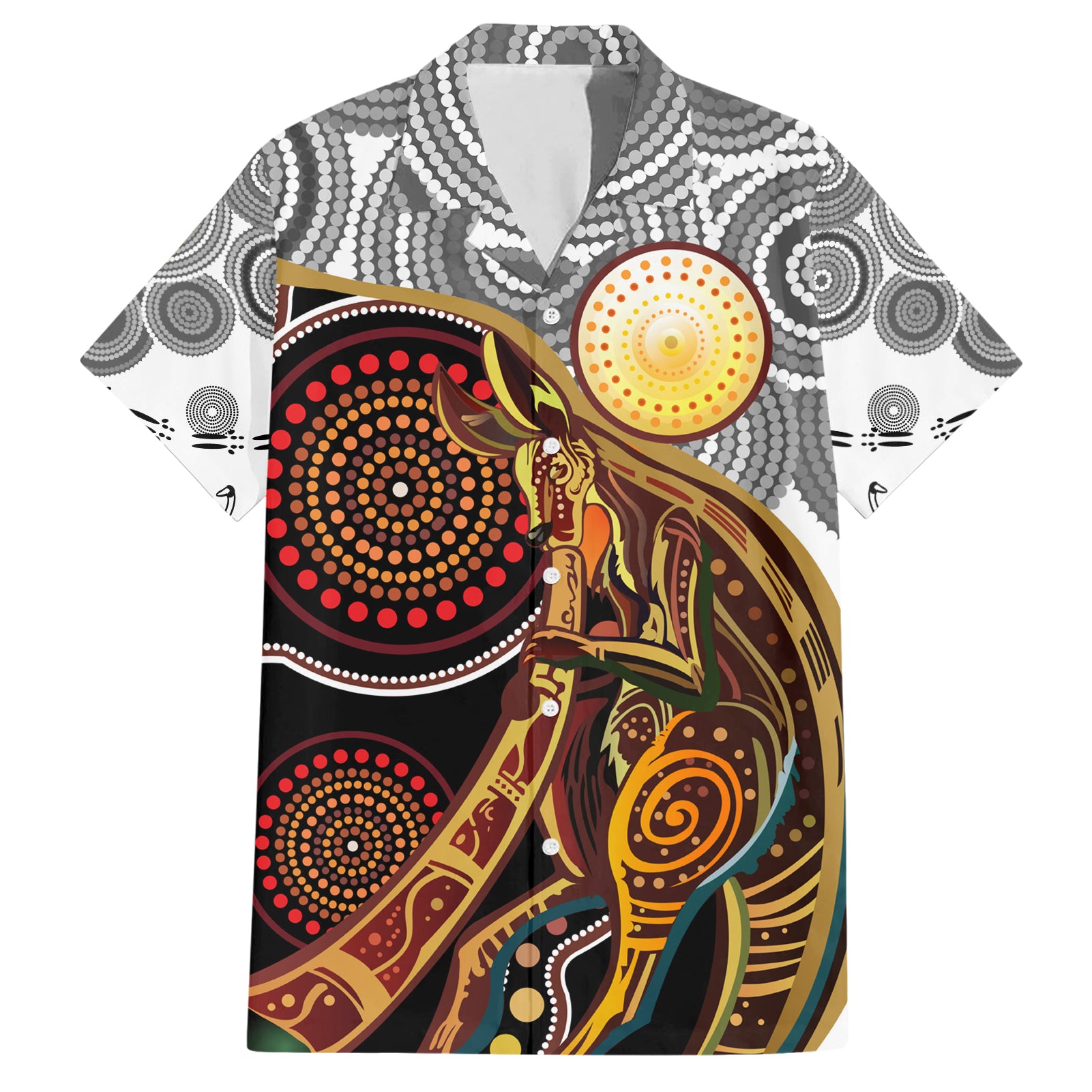 Aboriginal Kangaroo Pattern Dot Art Hawaiian Shirt - Vibe Hoodie Shop