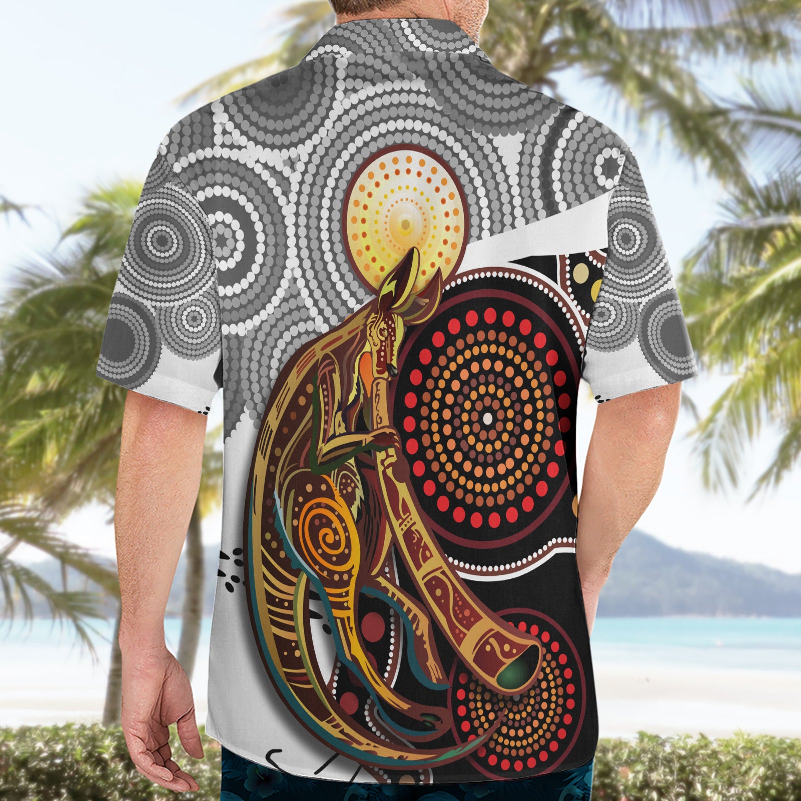 Aboriginal Kangaroo Pattern Dot Art Hawaiian Shirt - Vibe Hoodie Shop