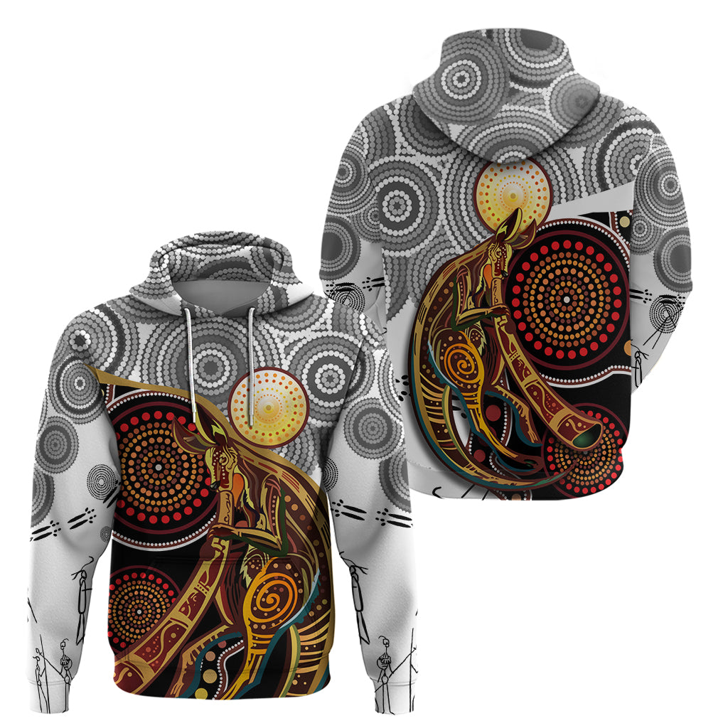 Aboriginal Kangaroo Pattern Dot Art Hoodie - Vibe Hoodie Shop