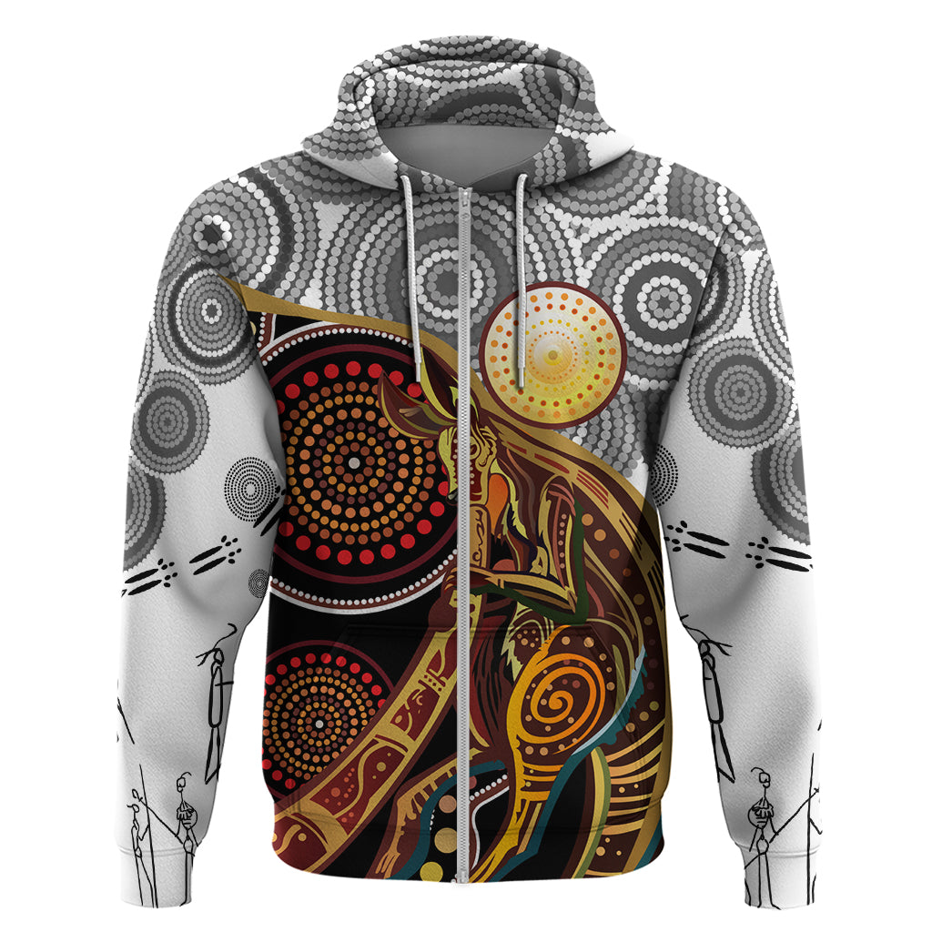 Aboriginal Kangaroo Pattern Dot Art Hoodie - Vibe Hoodie Shop