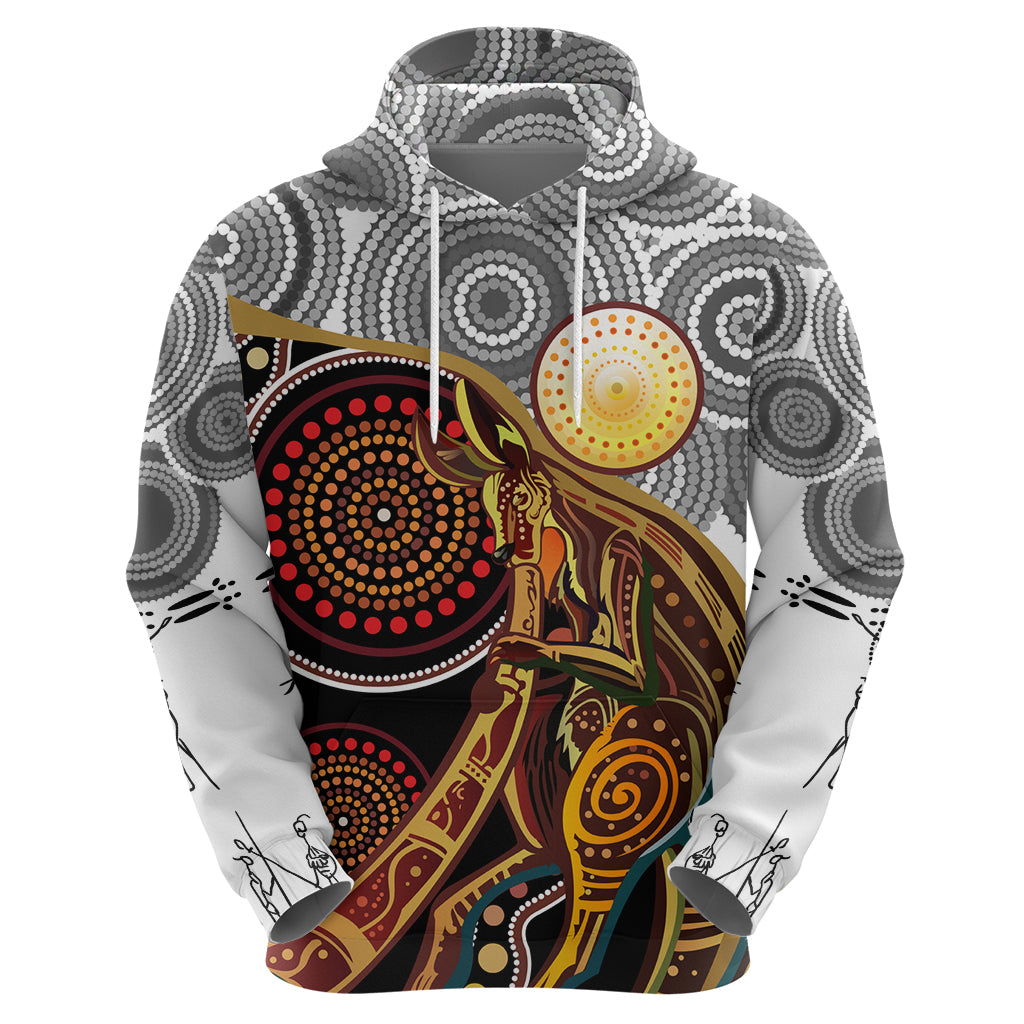 Aboriginal Kangaroo Pattern Dot Art Hoodie - Vibe Hoodie Shop