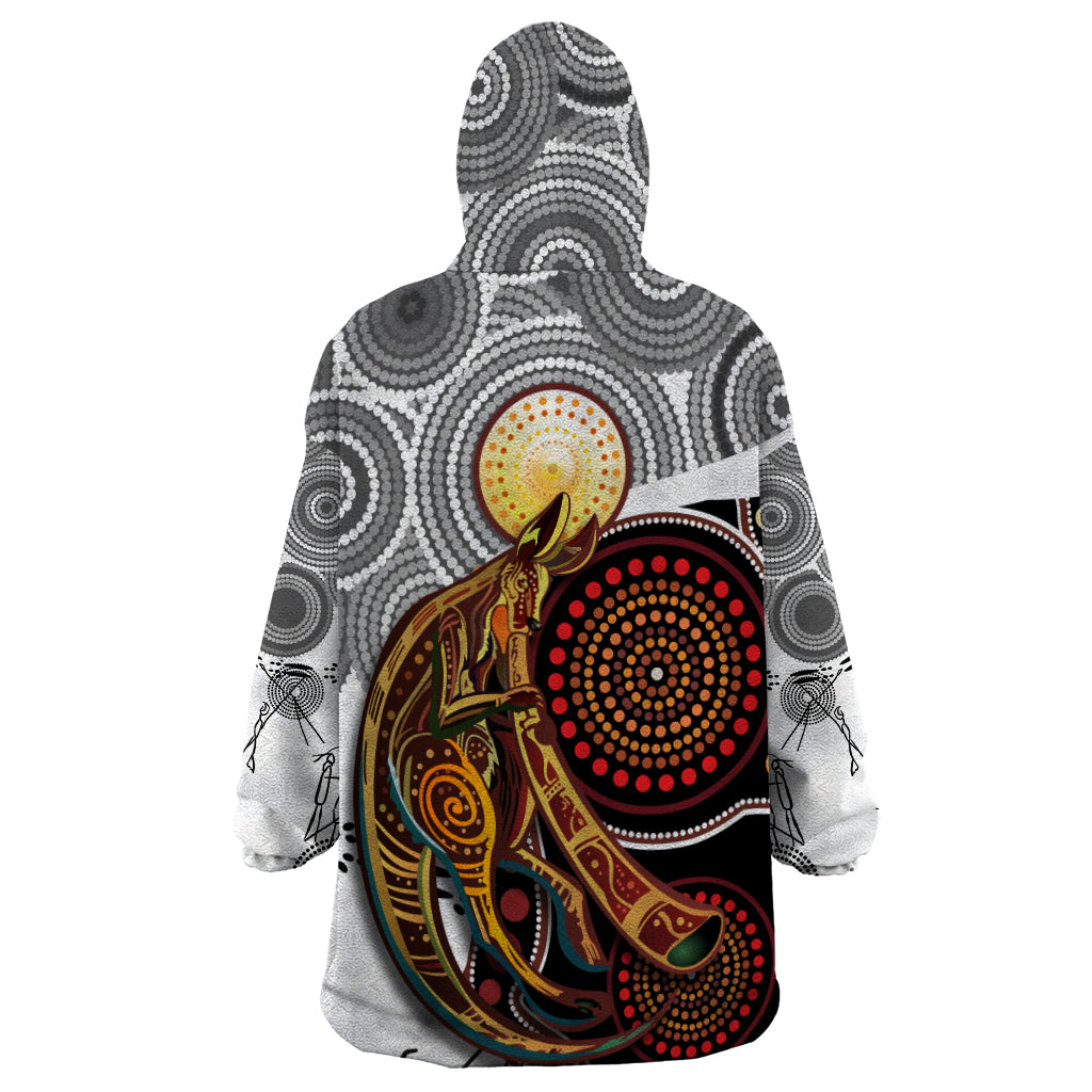 Aboriginal Kangaroo Pattern Dot Art Wearable Blanket Hoodie - Vibe Hoodie Shop