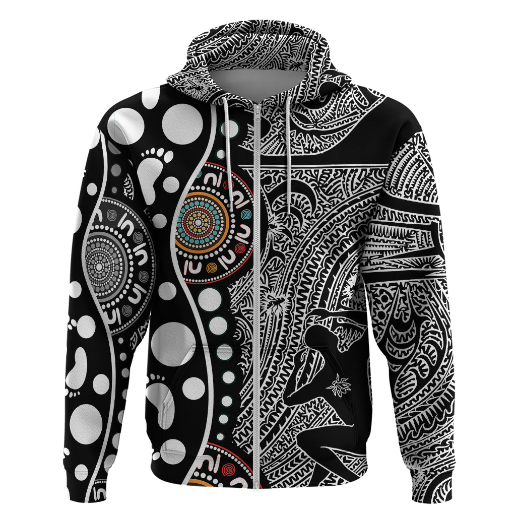 Torest Trait Islands Map Mix Aboriginal Pattern Hoodie - Vibe Hoodie Shop
