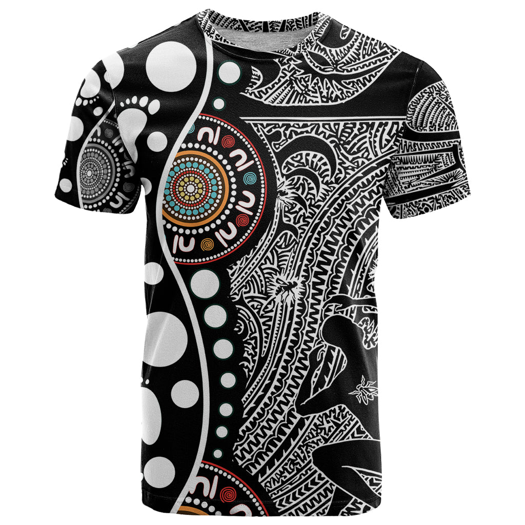 Torest Trait Islands Map Mix Aboriginal Pattern T Shirt - Vibe Hoodie Shop