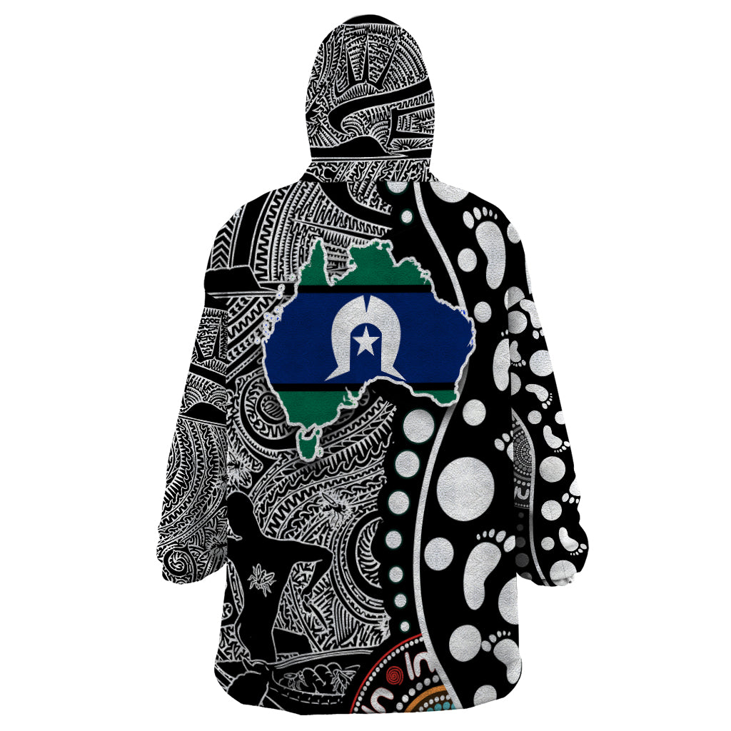 Torest Trait Islands Map Mix Aboriginal Pattern Wearable Blanket Hoodie - Vibe Hoodie Shop