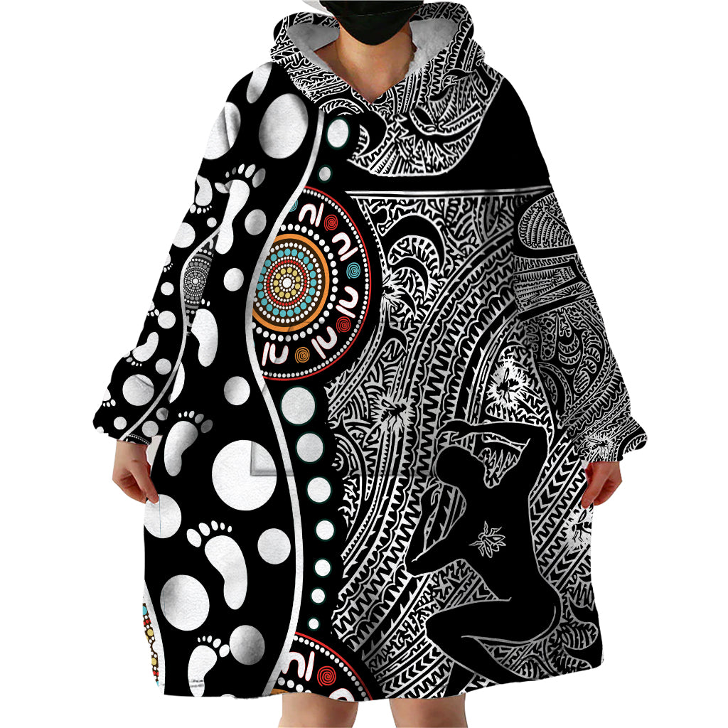 Torest Trait Islands Map Mix Aboriginal Pattern Wearable Blanket Hoodie - Vibe Hoodie Shop