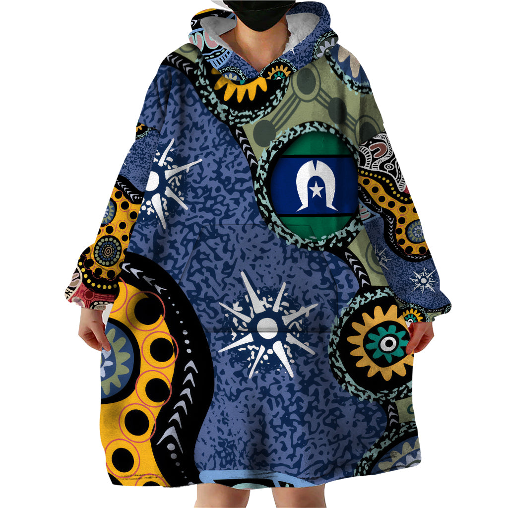 Torest Trait Islands Mix Aboriginal Pattern Wearable Blanket Hoodie - Vibe Hoodie Shop