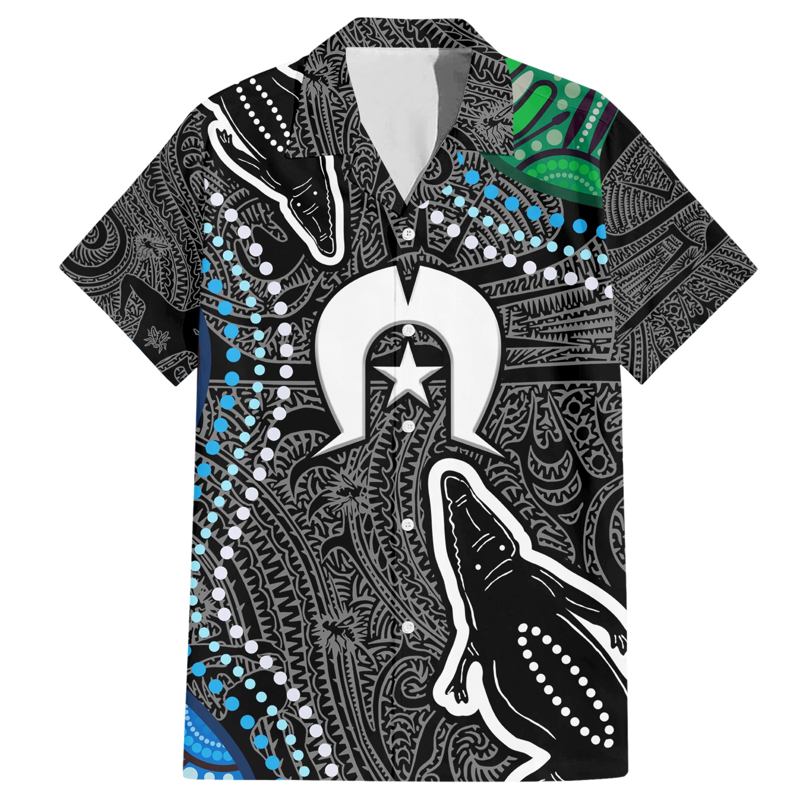 Torest Trait Islands Mix Crocodine Aboriginal Pattern Hawaiian Shirt - Vibe Hoodie Shop