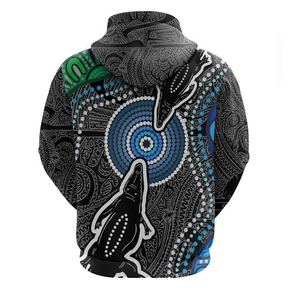 Torest Trait Islands Mix Crocodine Aboriginal Pattern Hoodie - Vibe Hoodie Shop