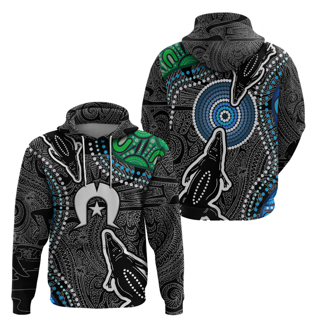 Torest Trait Islands Mix Crocodine Aboriginal Pattern Hoodie - Vibe Hoodie Shop
