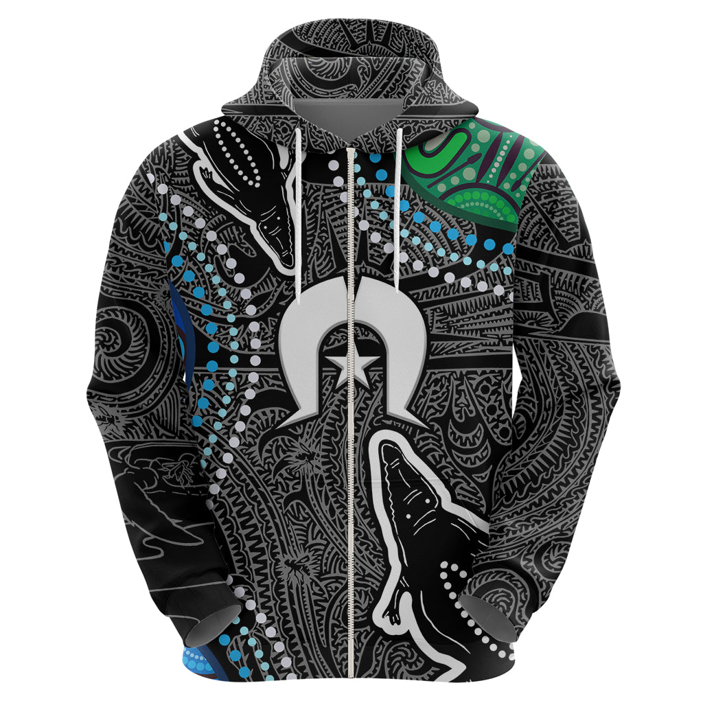 Torest Trait Islands Mix Crocodine Aboriginal Pattern Hoodie - Vibe Hoodie Shop