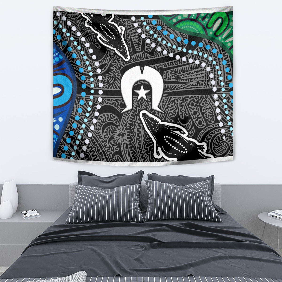 Torest Trait Islands Mix Crocodine Aboriginal Pattern Tapestry - Vibe Hoodie Shop