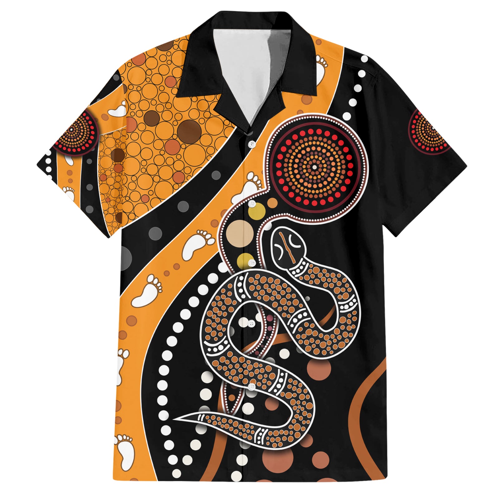 Aboriginal Snake Pattern Dot Art Hawaiian Shirt - Vibe Hoodie Shop