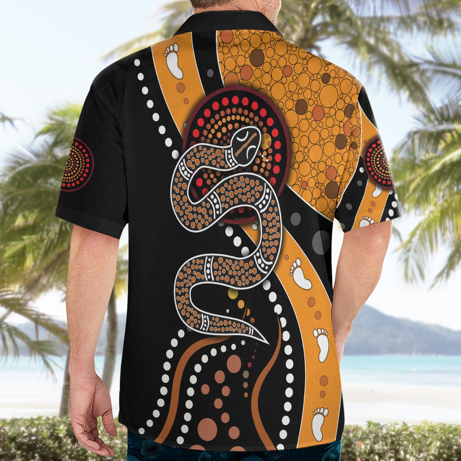 Aboriginal Snake Pattern Dot Art Hawaiian Shirt - Vibe Hoodie Shop