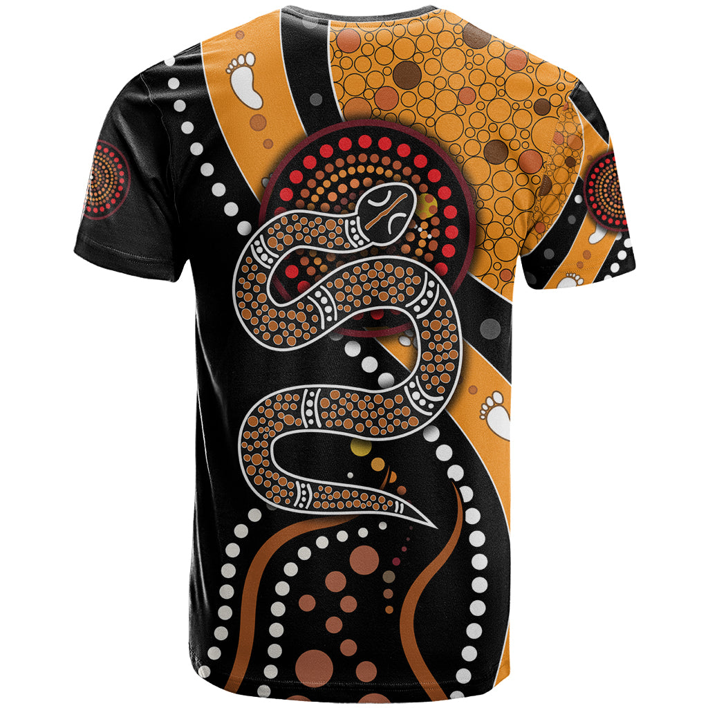 Aboriginal Snake Pattern Dot Art T Shirt - Vibe Hoodie Shop