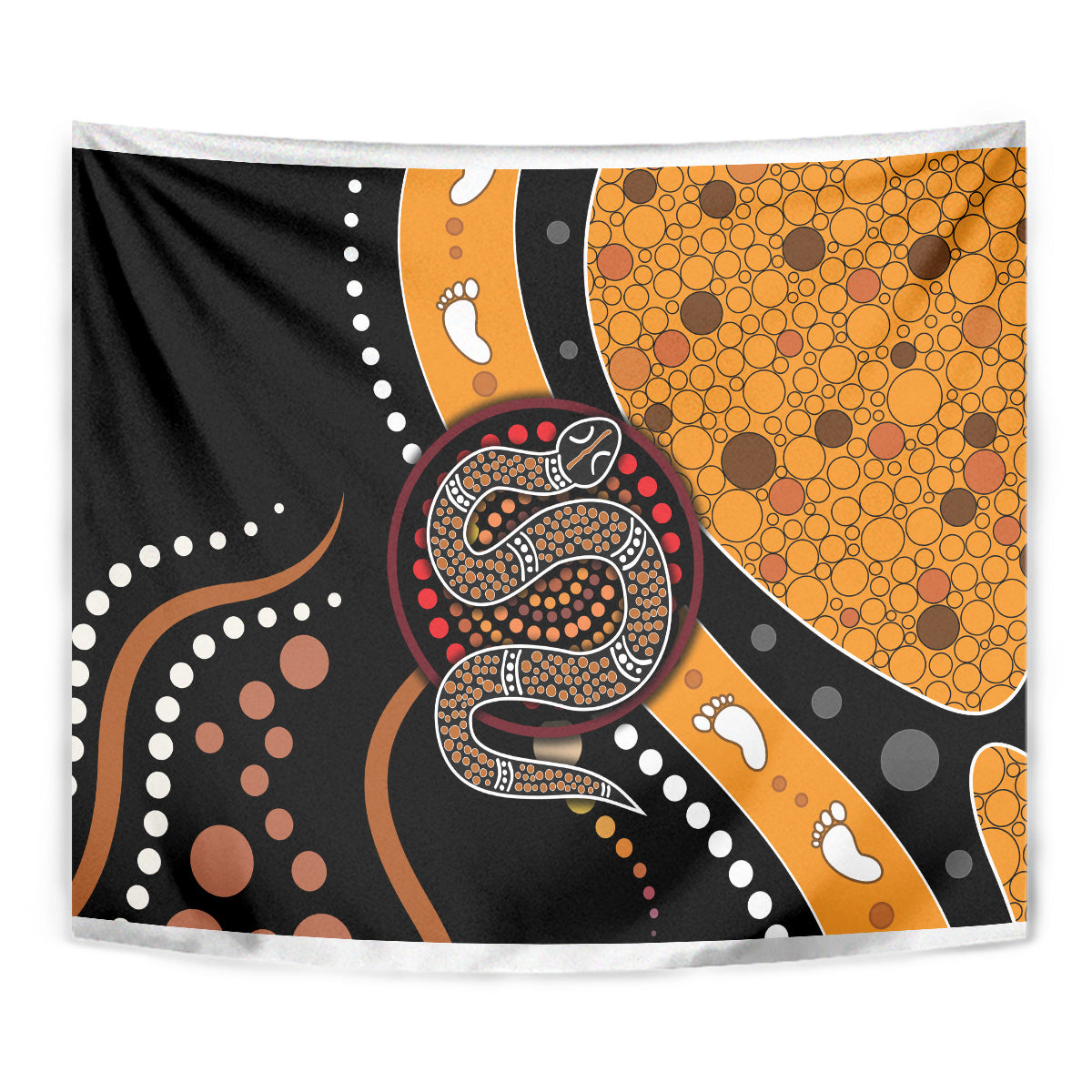 Aboriginal Snake Pattern Dot Art Tapestry - Vibe Hoodie Shop