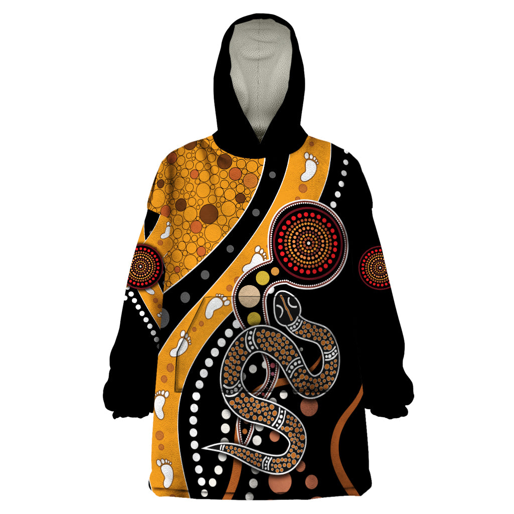 Aboriginal Snake Pattern Dot Art Wearable Blanket Hoodie - Vibe Hoodie Shop