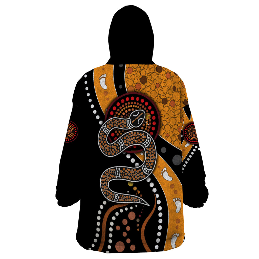 Aboriginal Snake Pattern Dot Art Wearable Blanket Hoodie - Vibe Hoodie Shop