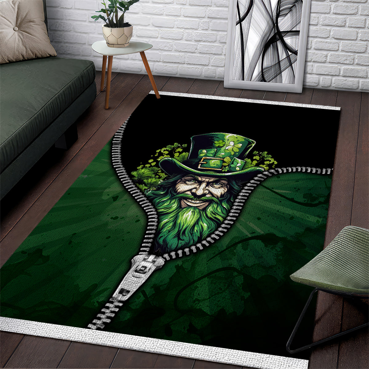 The Irish Man 3D Zip Art Area Rug - Vibe Hoodie Shop