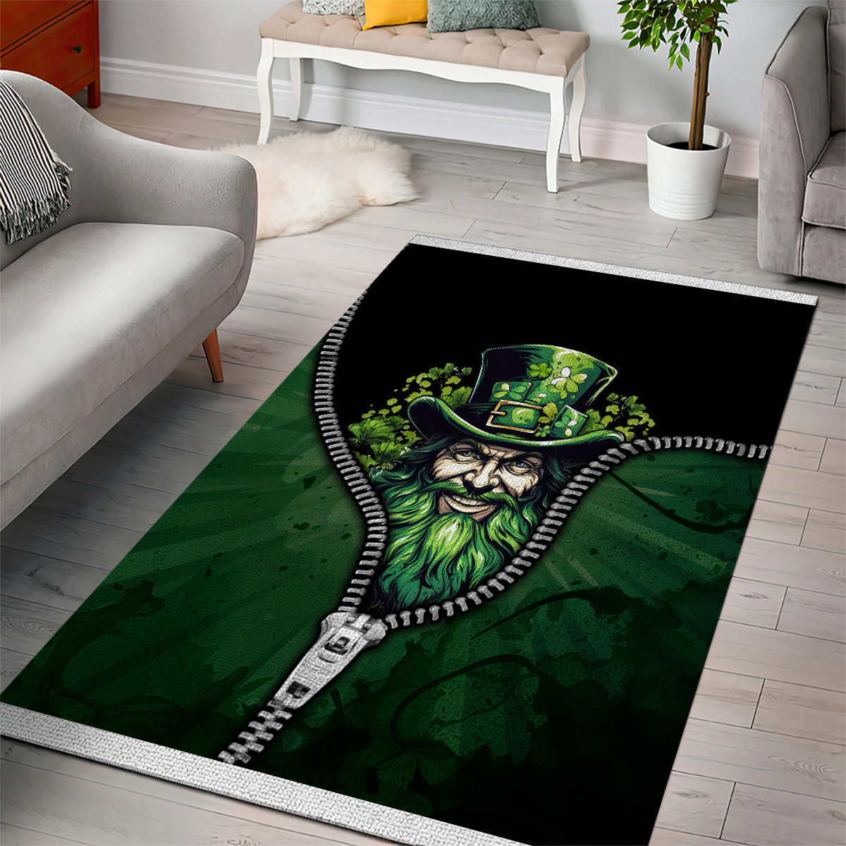 The Irish Man 3D Zip Art Area Rug - Vibe Hoodie Shop