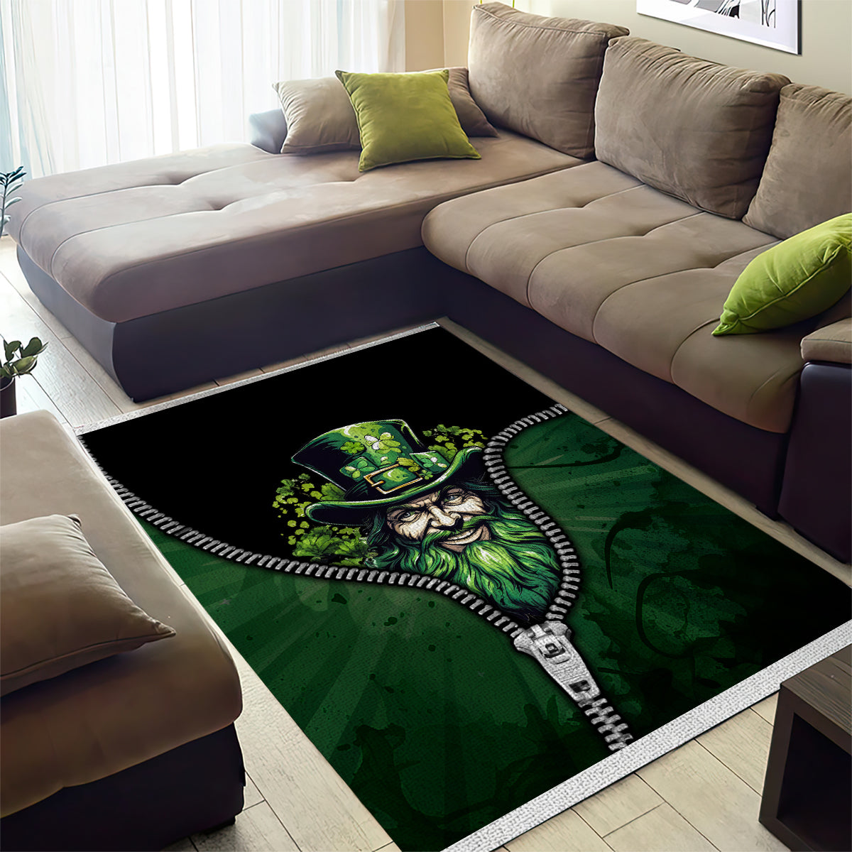 The Irish Man 3D Zip Art Area Rug - Vibe Hoodie Shop